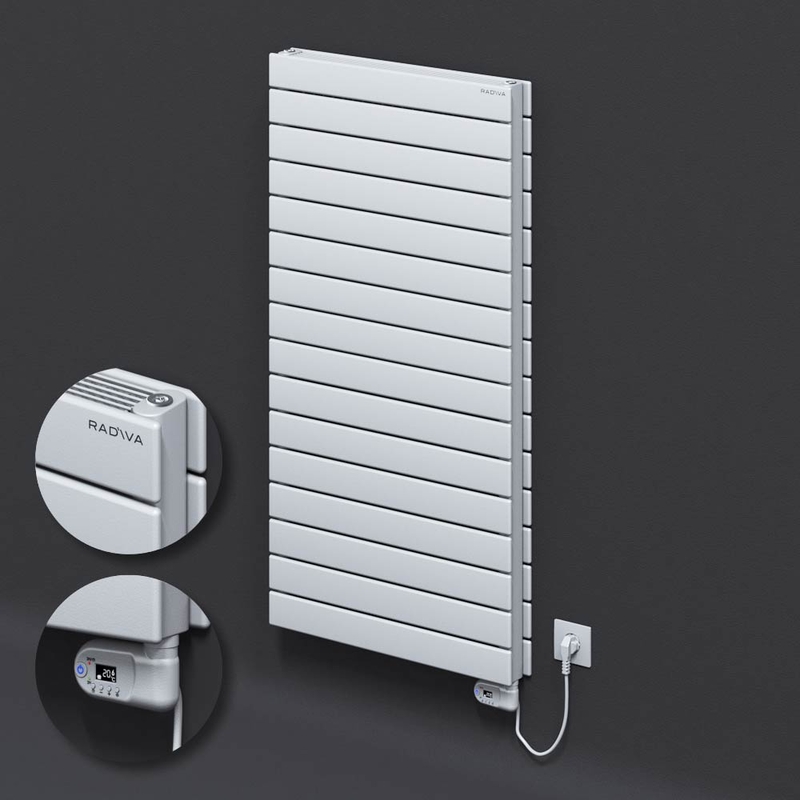 Type 21H Electric Steel Radiateur Décoratif 1180x600 Blanc (Thesis Thermostat) 900W