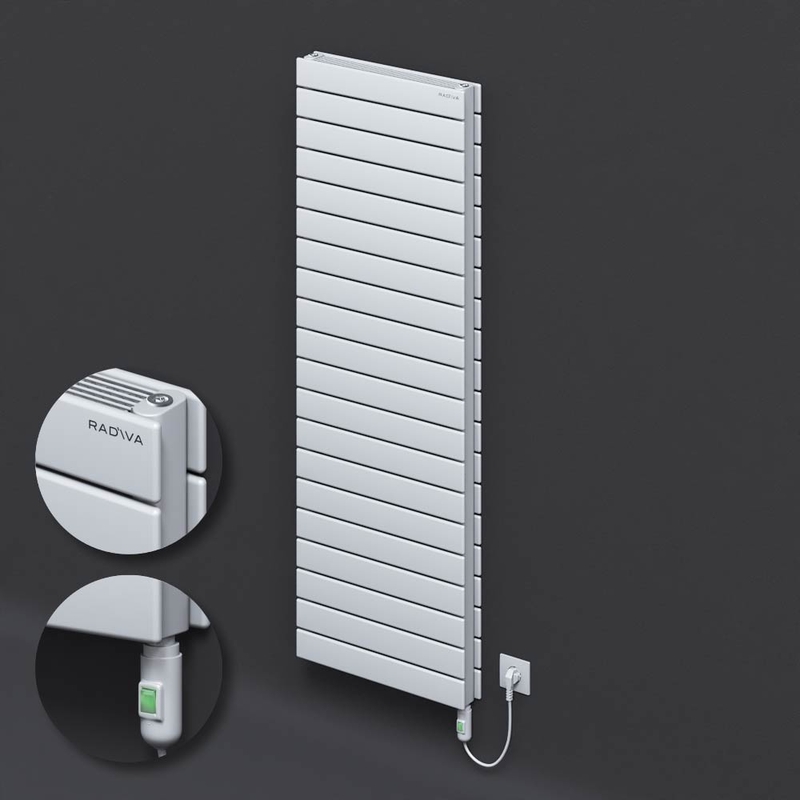 Type 21H Electric Steel Radiateur Décoratif 1476x500 Blanc (Bouton Marche/Arrêt) 1500W