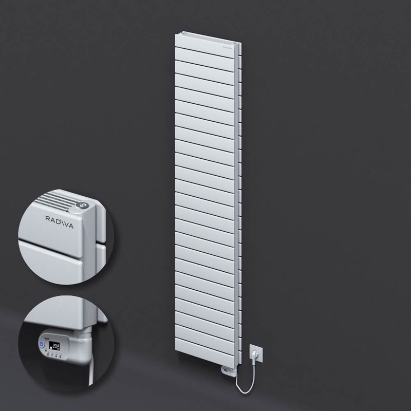 Type 21H Electric Steel Radiateur Décoratif 1772x400 Blanc (Thesis Thermostat) 900W