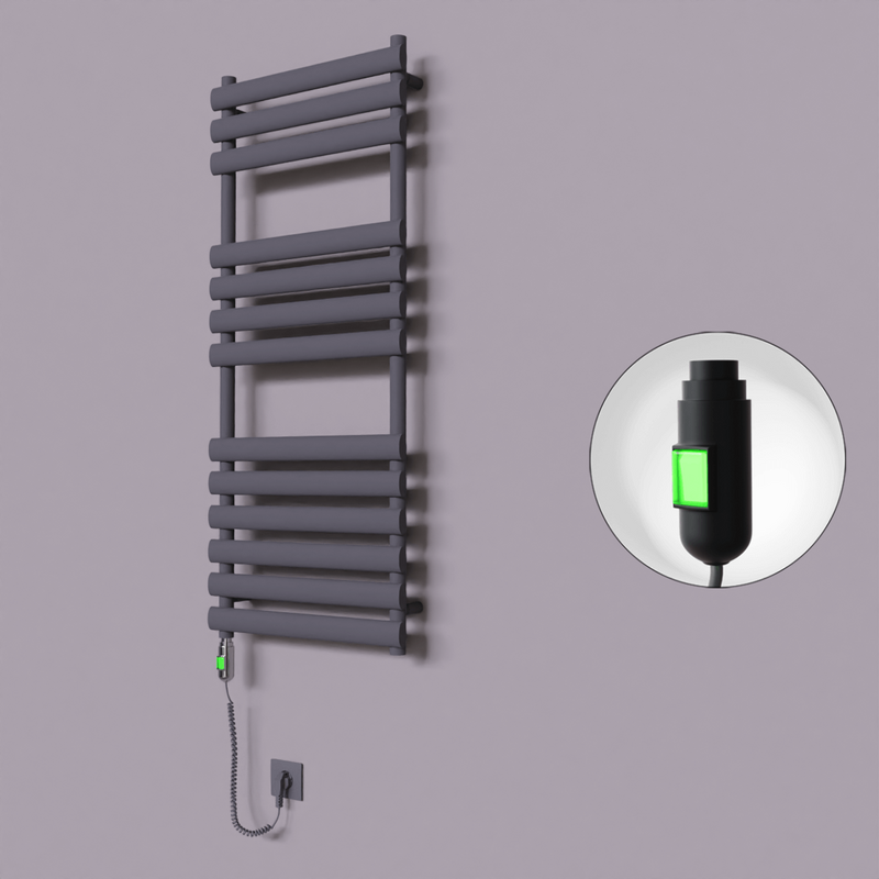 Volga Dekoratif Elektrikli Havlupan 500x1200 Koyu Antrasit (On/Off Düğmeli) 600W