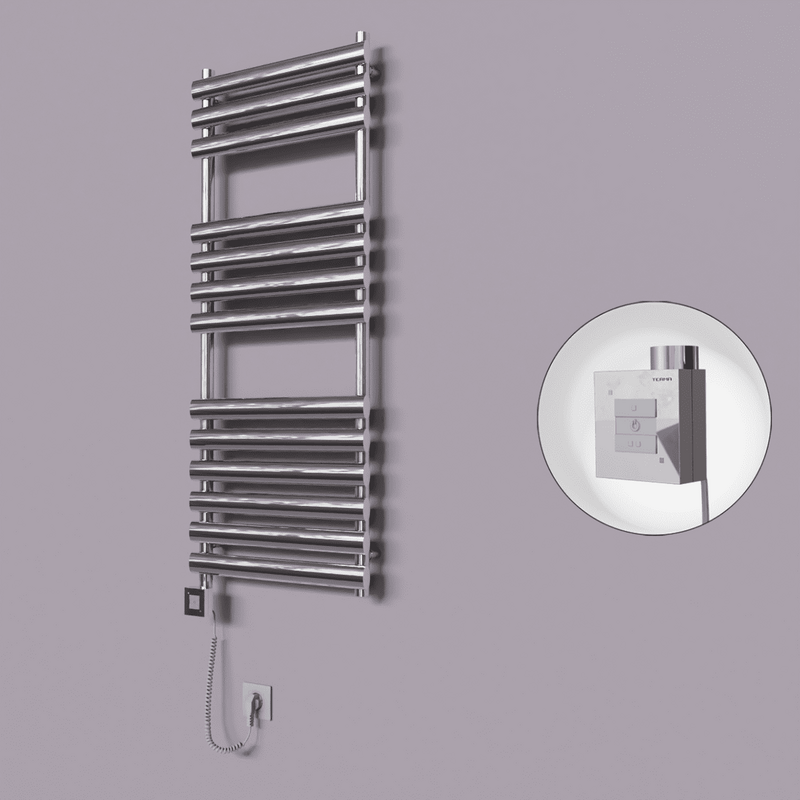 Volga Dekoratif Elektrikli Havlupan 500x1200 Krom (KTX1 Termostat) 300W Spiral Kablolu