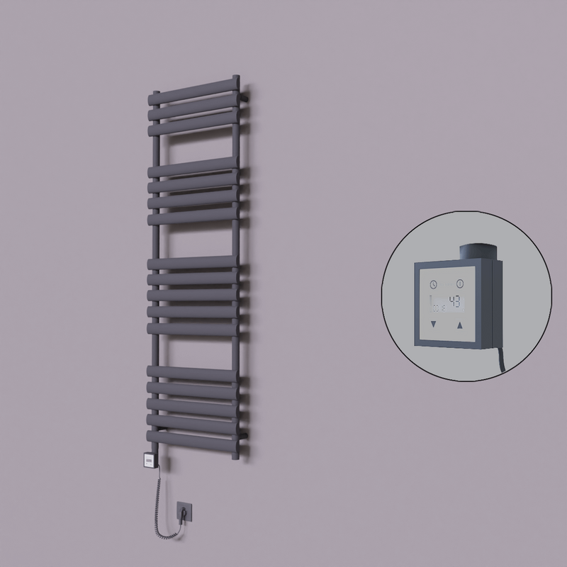 Volga Dekoratif Elektrikli Havlupan 500x1600 Koyu Antrasit (KTX3 Termostat) 1000W Spiral Kablolu