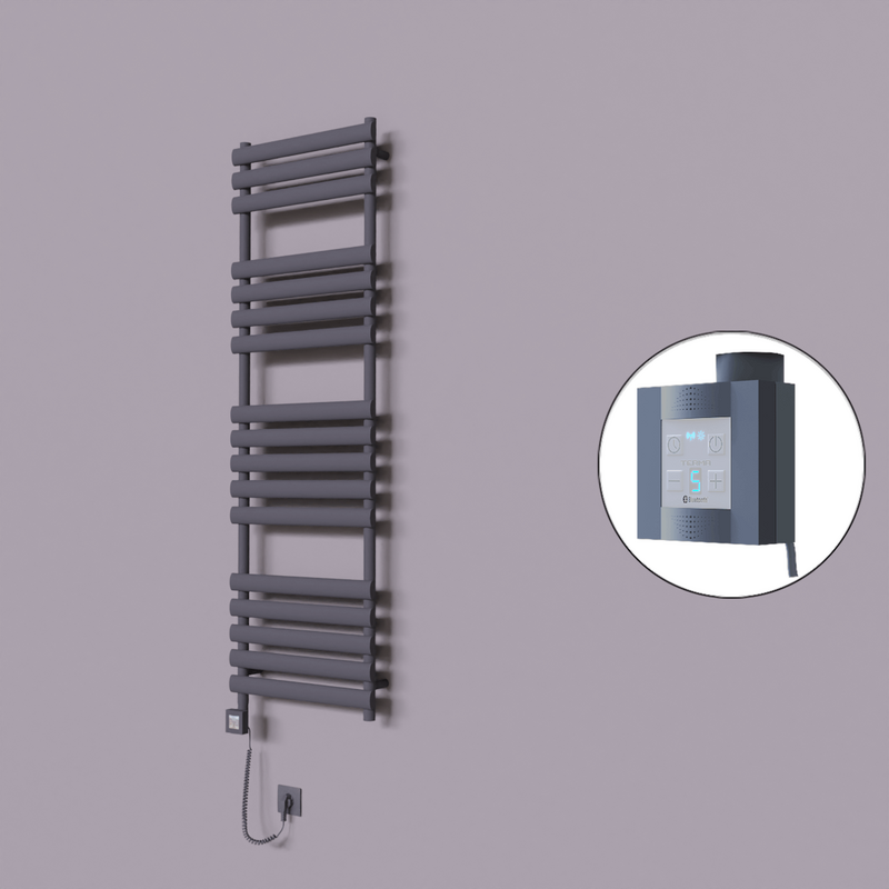 Volga Dekoratif Elektrikli Havlupan 500x1600 Koyu Antrasit (KTX4 Termostat) 1000W Spiral Kablolu