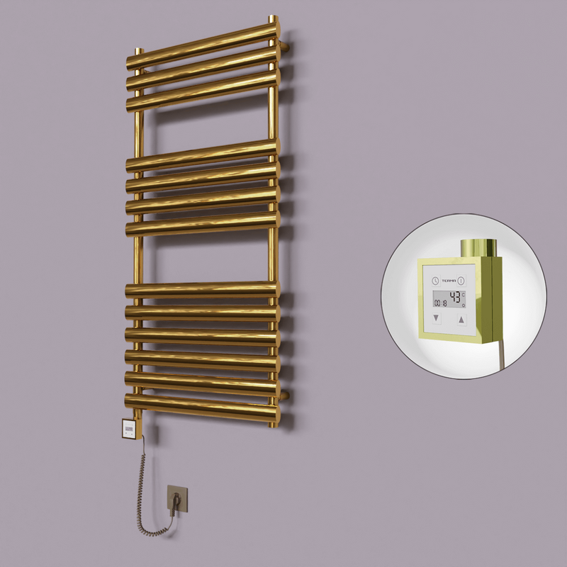 Volga Dekoratif Elektrikli Havlupan 600x1200 Altın (KTX3 Termostat) 300W Spiral Kablolu