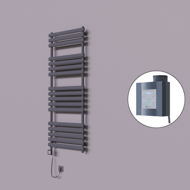 Volga Dekoratif Elektrikli Havlupan 600x1600 Koyu Antrasit (KTX4 Termostat) 1000W Spiral Kablolu