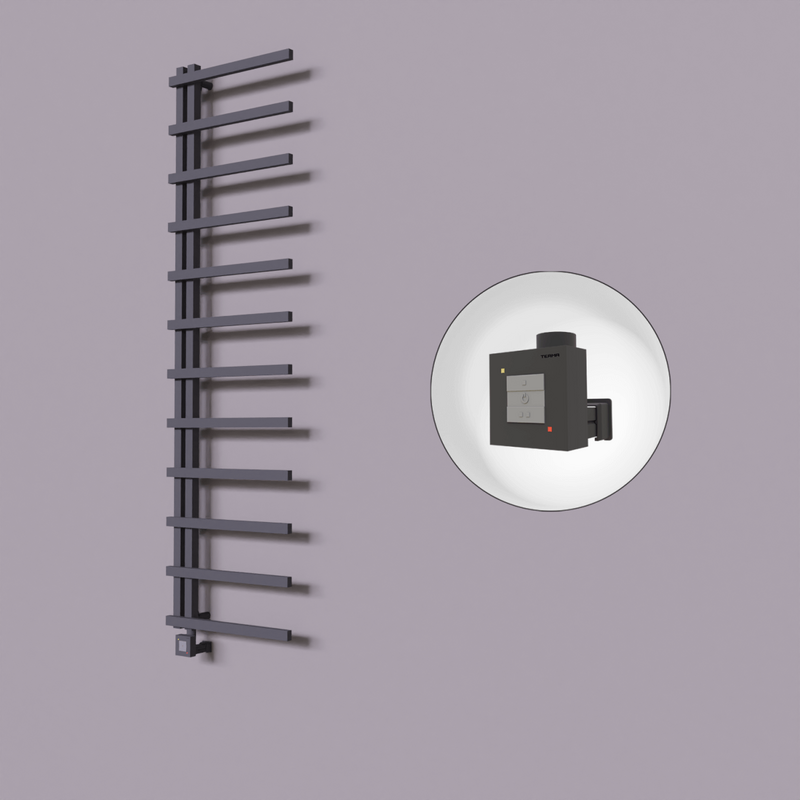 Zap Dekoratif Elektrikli Havlupan 500x1150 Koyu Antrasit (KTX1 Termostat) 300W