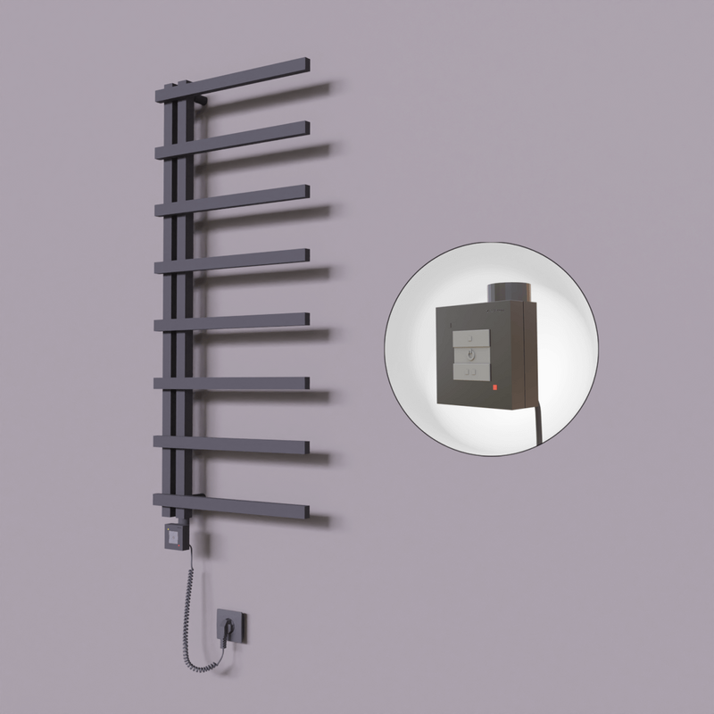 Zap Dekoratif Elektrikli Havlupan 500x1800 Koyu Antrasit (KTX1 Termostat) 600W Spiral Kablolu