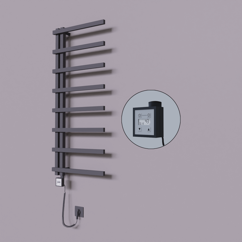 Zap Dekoratif Elektrikli Havlupan 500x1800 Koyu Antrasit (KTX3 Termostat) 600W Spiral Kablolu