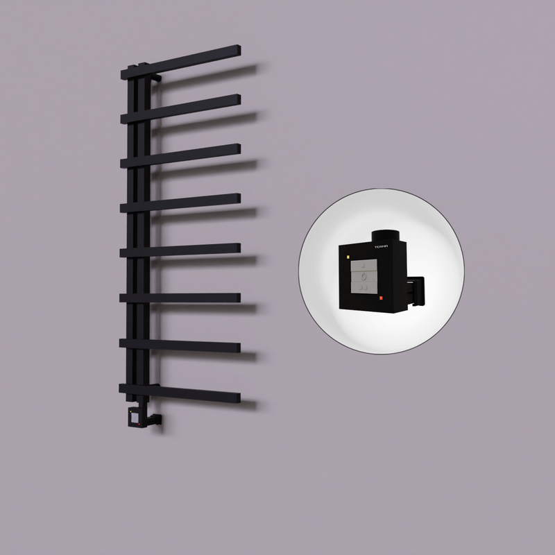 Zap Dekoratif Elektrikli Havlupan 500x1800 Siyah (KTX1 Termostat) 600W